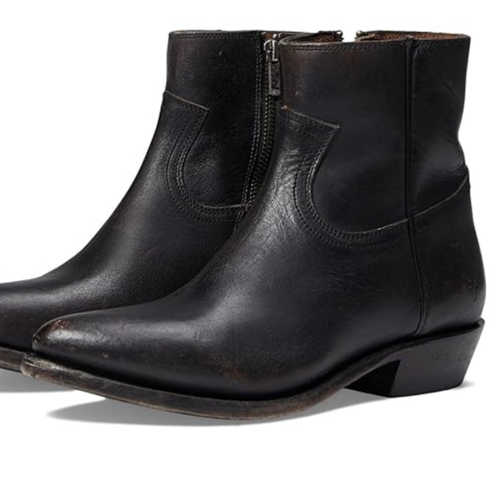 Frye Billy inside zip Black Leather Cowboy Western Boots